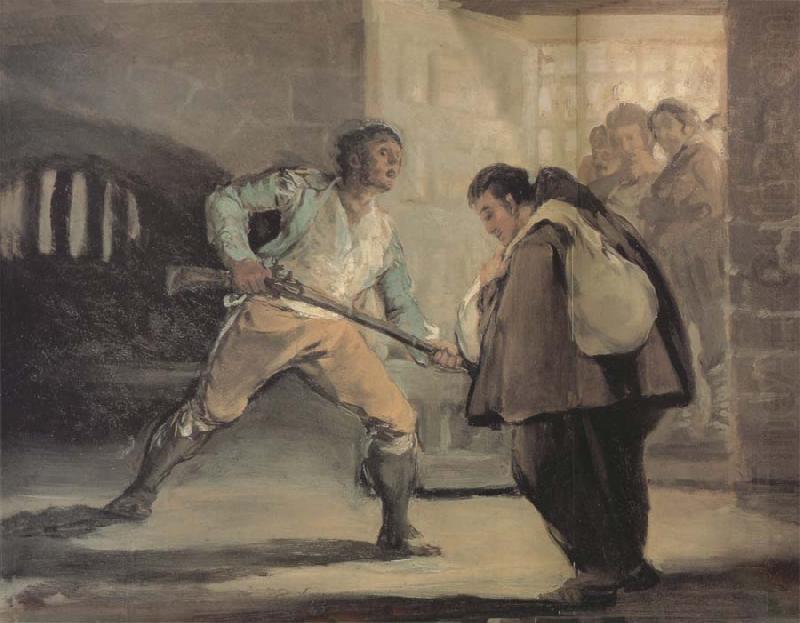 Francisco Goya El Maragato points a gun on Friar Pedro china oil painting image